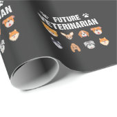 Papier Cadeau Le futur Amoureux des animaux de l'enfant de la te (Coin rond)