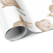 Papier Cadeau Le garçon de Bunny Première fête des dents (Coin rond)