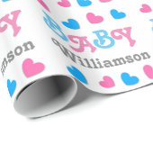 Papier Cadeau Le genre indiquent la collection A09 de coeurs de (Coin rond)