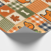 Papier Cadeau Le Goodog™ Patchwork de Citrouille Chien (Coin)