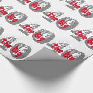 Papier Cadeau Le grand 40, Anniversaire, gris, texte rouge sur l