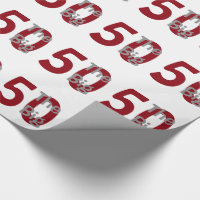 Le grand "50", anniversaire, rouge, texte blanc