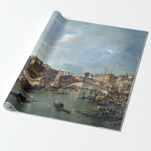 Papier Cadeau Le Grand Canal Francesco Guardi avec le Rialto