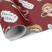 Papier Cadeau Le Humour de Noël à Père Noël (Coin rond)