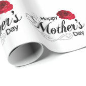 Papier Cadeau Le jour de mère heureux (Coin rond)