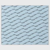 Papier Cadeau Le jour de père bleu et heureux (Plat)