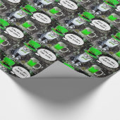 PAPIER CADEAU LE JOUR DE SAINT PATRICK CAT WITH GREEN IRISH (Coin)