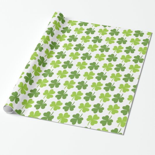 Papier Cadeau Le jour de St Patrick irlandais de shamrock (Déroulé)