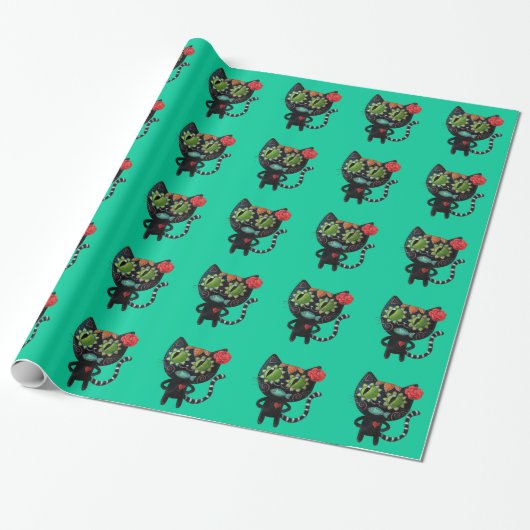 Papier Cadeau Le jour du chat noir mort (Déroulé)