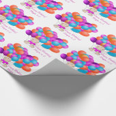 Papier Cadeau Le joyeux anniversaire monte en ballon le bébé (Coin)