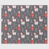 Papier Cadeau Le lama de Noël (Plat)