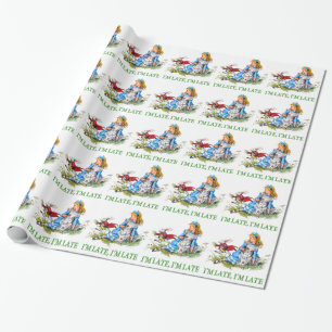 Papier Cadeau Le lapin blanc se précipite par Alice, "je suis