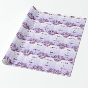 Papier Cadeau Le lilas floral fleurit le papier d'emballage de