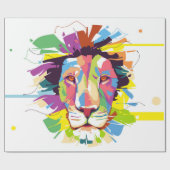 Papier Cadeau Le Lion pop art (Plat)