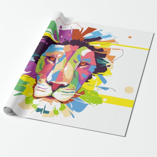 Papier Cadeau Le Lion pop art (Déroulé)