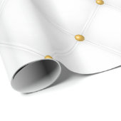 Papier Cadeau Le Luxe de Seamless White and Gold 1 (Coin rond)