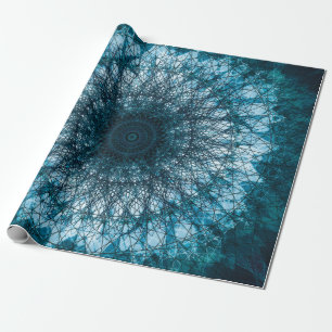 Papier Cadeau Le Mandala bleu indigo