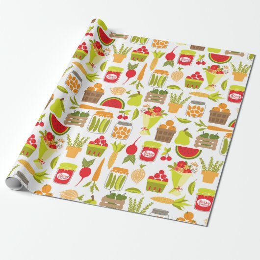 Papier Cadeau Le marché des fruits et légumes (Déroulé)
