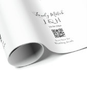 Papier Cadeau Le mariage d'ajouter le nom de couple QR code scan (Coin rond)