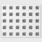 Papier Cadeau Le meilleur design de texte papa (Plat)
