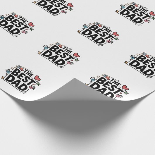 Papier Cadeau Le meilleur design de texte papa (Coin)