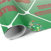 Papier Cadeau Le meilleur motif de Noël de soeur (Coin rond)