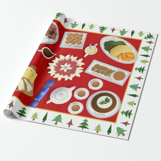 Papier Cadeau Le menu de Noël (Déroulé)