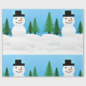 Papier Cadeau Le mignon Snowman aux Merveilles d'hiver (Plat)
