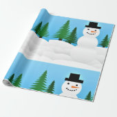 Papier Cadeau Le mignon Snowman aux Merveilles d'hiver (Déroulé)