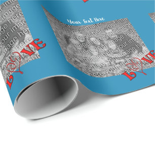 Papier Cadeau Le Modèle du cadre photo Word Love