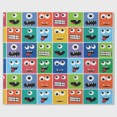 Papier Cadeau Le monstre de motif de monstres d'enfants fait (Plat)