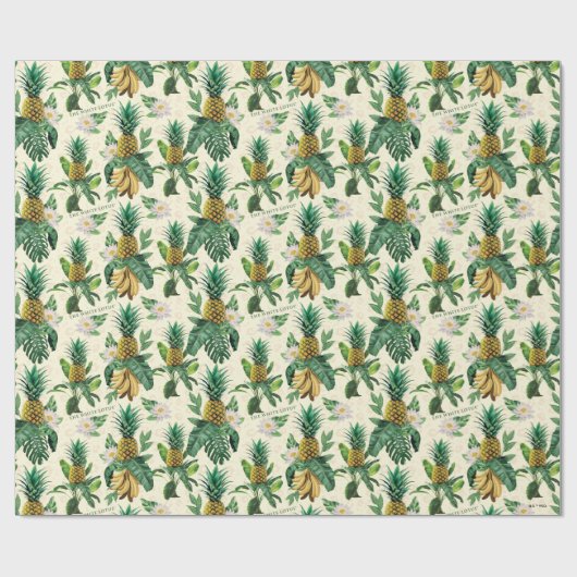 Papier Cadeau Le Motif blanc Lotus Pineapple Paradise (Plat)