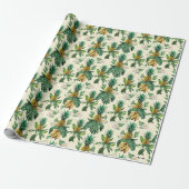 Papier Cadeau Le Motif blanc Lotus Pineapple Paradise (Déroulé)