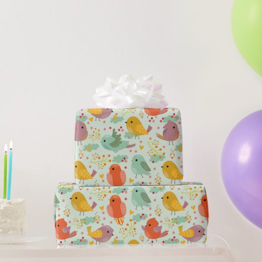 Papier Cadeau Le Motif d'art mignon pour les oiseaux (Cadeaux de fête)