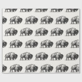 Papier Cadeau Le Motif de Buffalo au Charbon (Plat)
