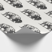 Papier Cadeau Le Motif de Buffalo au Charbon (Coin)
