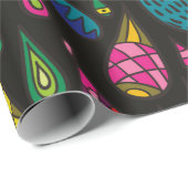 Papier Cadeau Le motif décoratif laisse tomber l'arrière - plan  (Coin rond)