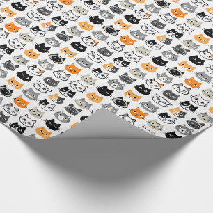 Papier Cadeau Le Motif des visages de chat  Cool Kitty Cat Lover