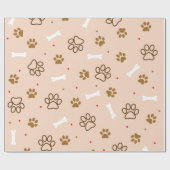 Papier Cadeau Le motif mignon de chien avec des pattes désosse (Plat)