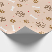 Papier Cadeau Le motif mignon de chien avec des pattes désosse (Coin)