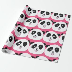 Papier Cadeau Le motif pour enfants Panda porte une répétition v
