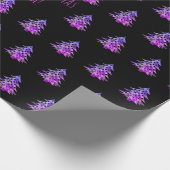 Papier Cadeau Le motif pourpre rose noir d'arbre de Noël (Coin)