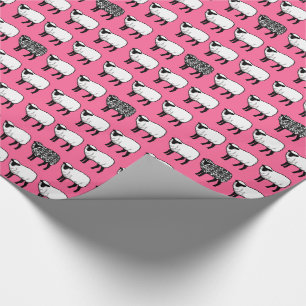 Papier Cadeau Le mouton noir Damas en rose
