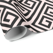 Papier Cadeau Le noir moderne élégant rougissent le mariage chic (Coin rond)