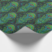 Papier Cadeau le paon de vert vif fait varier le pas de (Coin)