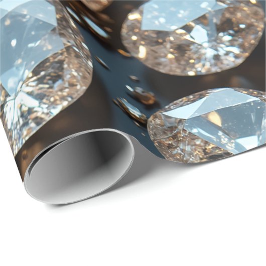 Papier Cadeau Le papier d'emballage en diamant a l'air d'un vrai (Coin rond)