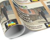 Papier Cadeau Le papier d'emballage noir de Larry David (Coin rond)