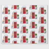 Papier Cadeau Le papier d'enveloppement de portes de Noël des Fê (Plat)