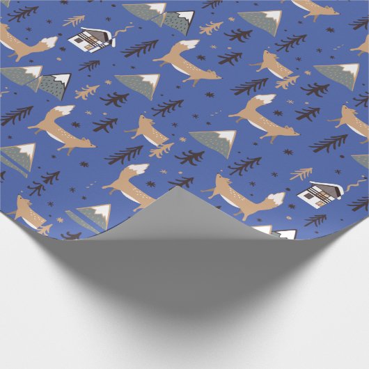 Papier Cadeau Le papier d'enveloppement Motif Christmas Fox (Coin)