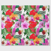 Papier Cadeau Le paradis côtier fleurit (Plat)